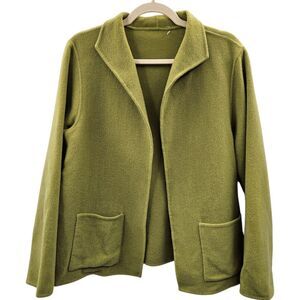 Eileen Fisher Cashmere Wool Blend Jacket Size Medium Cardigan Sweater Pockets